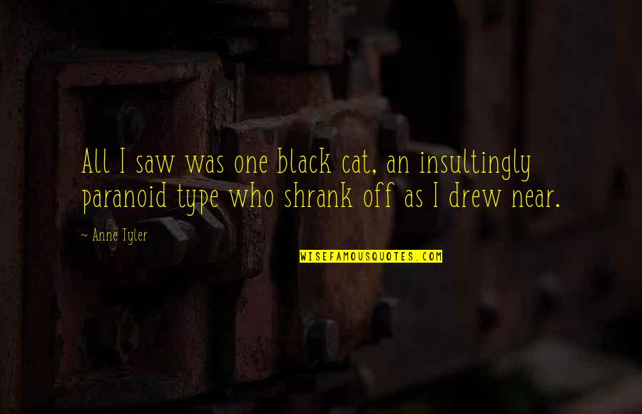 Bibigul Suyunshalinas Birthplace Quotes By Anne Tyler: All I saw was one black cat, an Bibigul Suyunshalinas Birthplace Quotes By Anne Tyler: All I saw was one black cat, an
