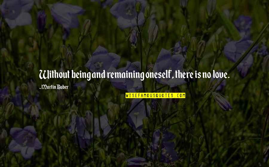 Bibit Jahe Quotes By Martin Buber: Without being and remaining oneself, there is no