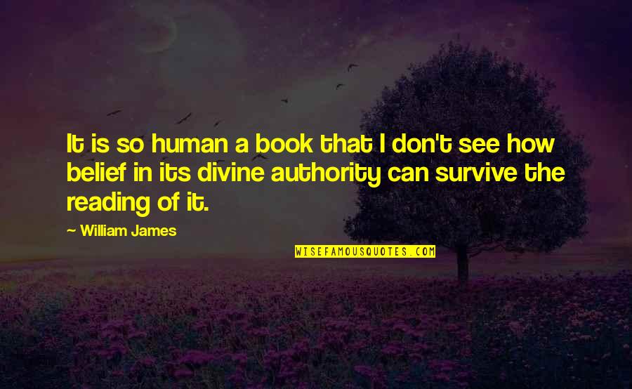 Bible Authority Quotes By William James: It is so human a book that I
