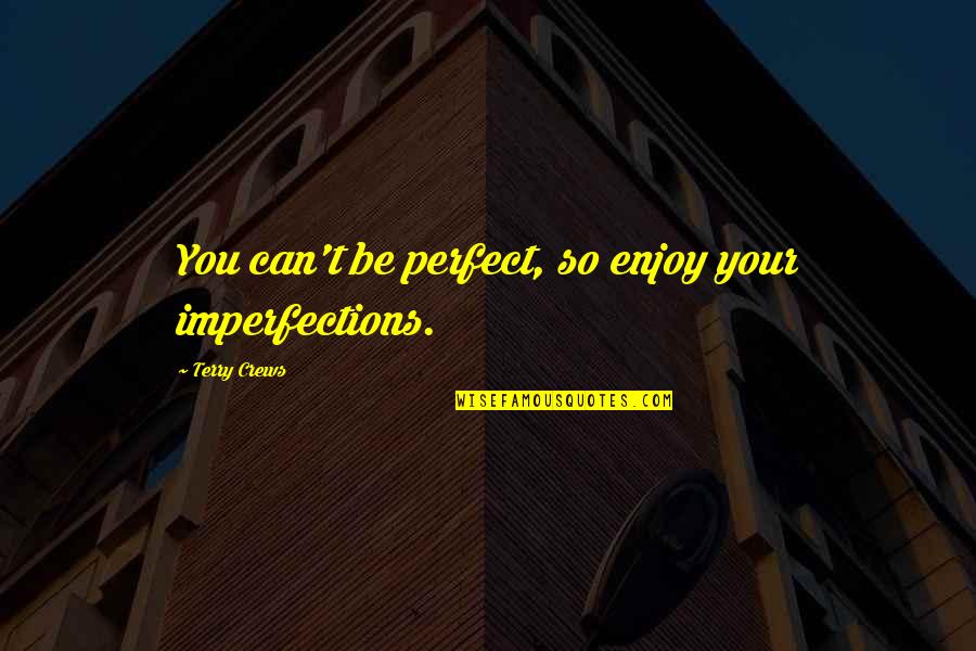 Bible Being Envious Quotes By Terry Crews: You can't be perfect, so enjoy your imperfections.
