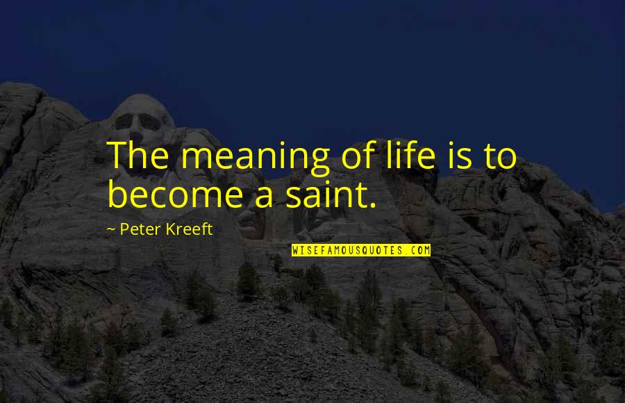 Bible Drought Quotes By Peter Kreeft: The meaning of life is to become a