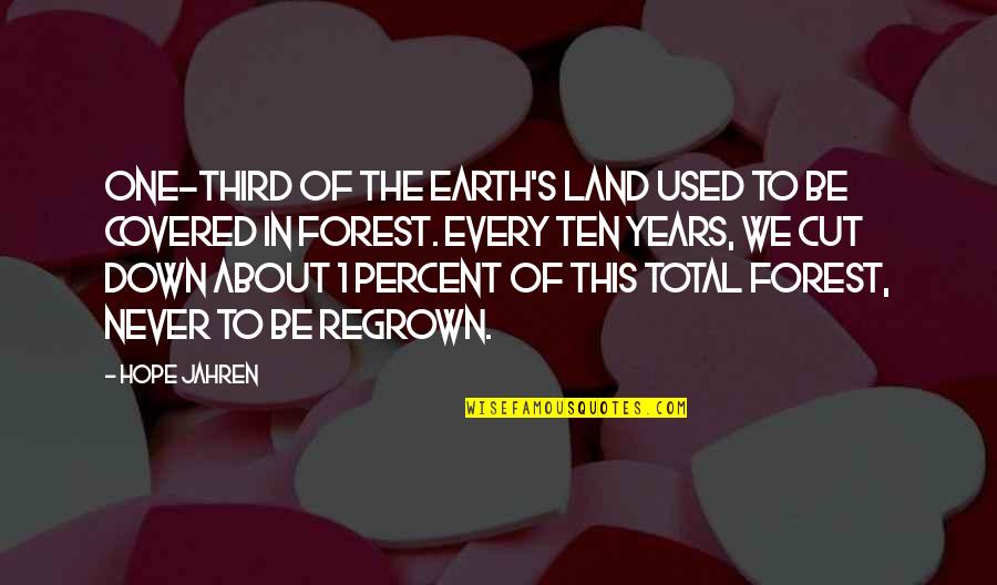 Bible Ethiopia Quotes By Hope Jahren: One-third of the Earth's land used to be