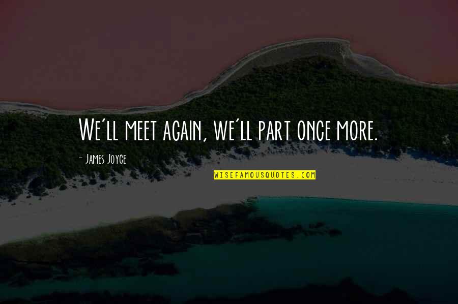 Bible Gleaning Quotes By James Joyce: We'll meet again, we'll part once more.