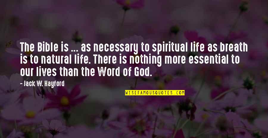 Bible Life Quotes By Jack W. Hayford: The Bible is ... as necessary to spiritual