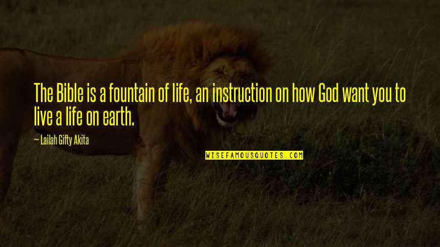 Bible Life Quotes By Lailah Gifty Akita: The Bible is a fountain of life, an