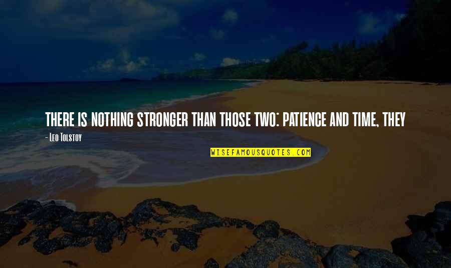 Bible Providence Quotes By Leo Tolstoy: there is nothing stronger than those two: patience