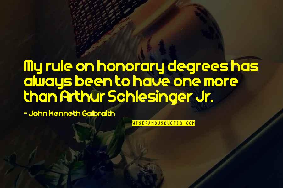 Bible Quitting Quotes By John Kenneth Galbraith: My rule on honorary degrees has always been