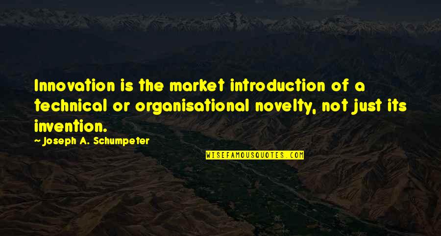 Bible Self Centeredness Quotes By Joseph A. Schumpeter: Innovation is the market introduction of a technical