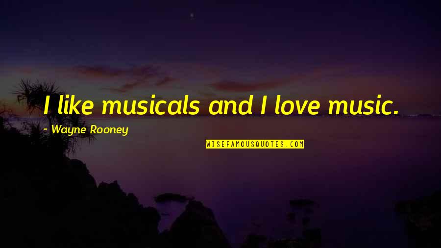 Bible Sewing Quotes By Wayne Rooney: I like musicals and I love music.