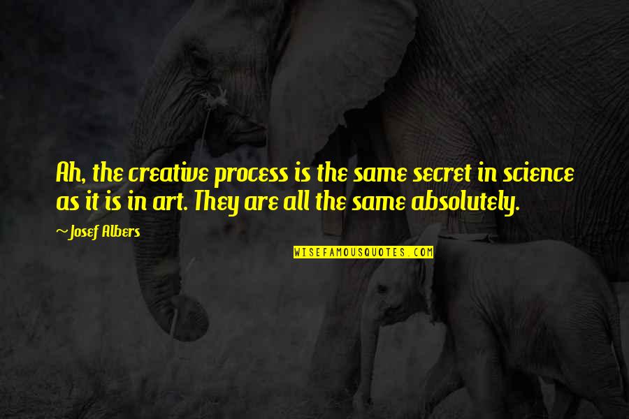 Bible Tax Collectors Quotes By Josef Albers: Ah, the creative process is the same secret