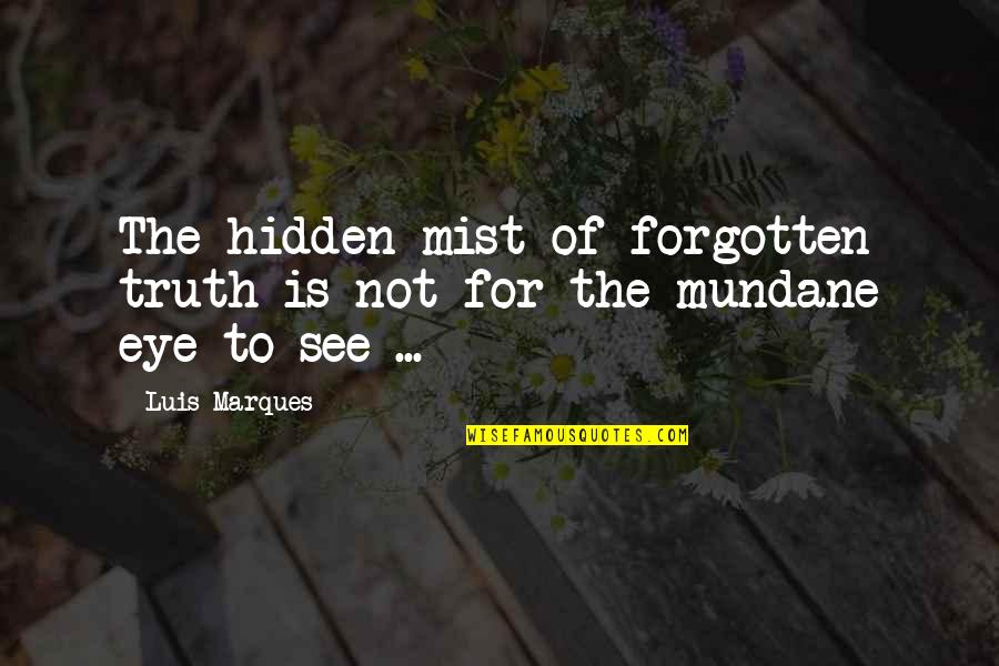 Bible Teachings Quotes By Luis Marques: The hidden mist of forgotten truth is not