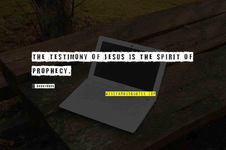 Bible Testimony Quotes By Anonymous: The testimony of Jesus is the spirit of