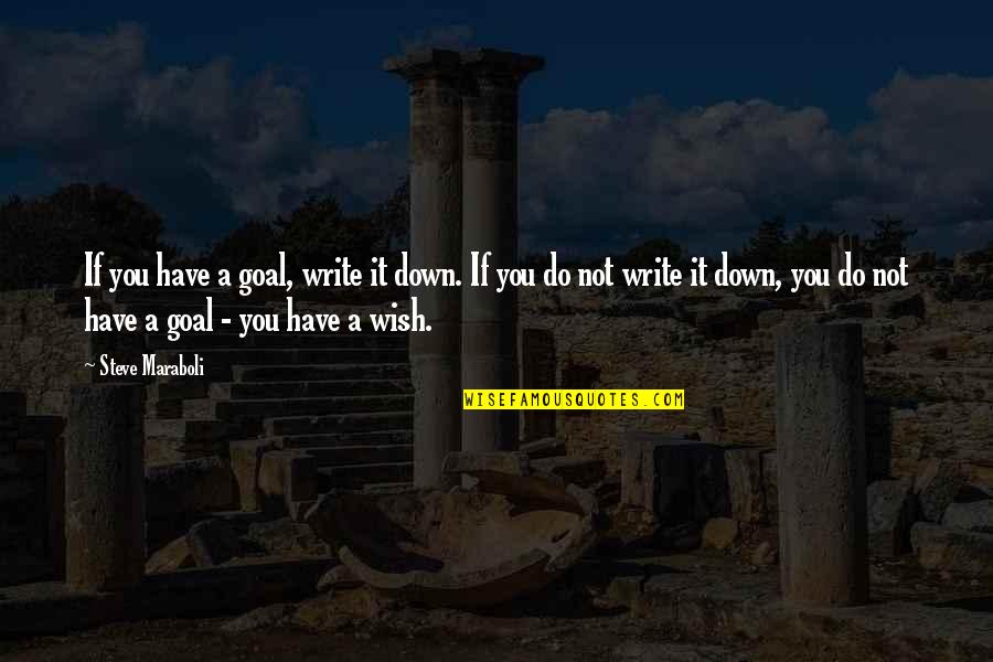 Bible Trinity Quotes By Steve Maraboli: If you have a goal, write it down.