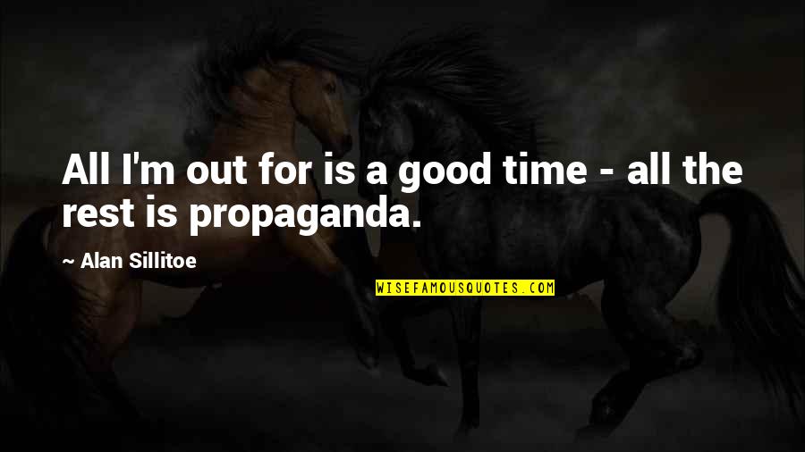Bible Verse Quotes By Alan Sillitoe: All I'm out for is a good time