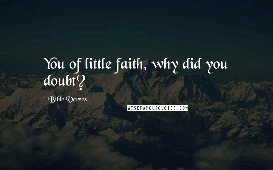 Bible Verses quotes: You of little faith, why did you doubt?