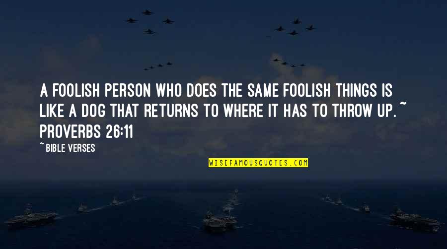 Bible Verses Quotes By Bible Verses: A foolish person who does the same foolish