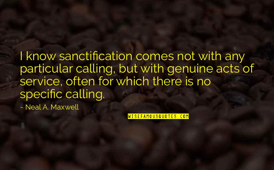 Biblical Menstruation Quotes By Neal A. Maxwell: I know sanctification comes not with any particular