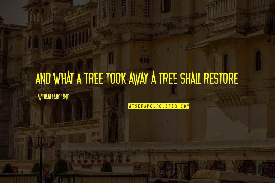 Biblical Quotes By William Langland: And what a tree took away a tree