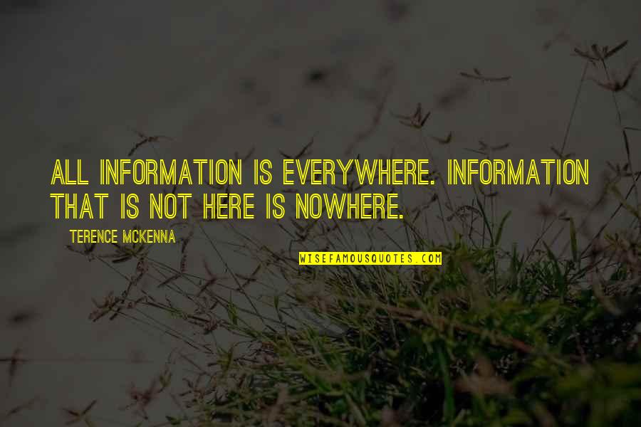 Bichloride Poisoning Quotes By Terence McKenna: All information is everywhere. Information that is not