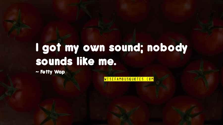 Bicol Region Quotes By Fetty Wap: I got my own sound; nobody sounds like Bicol Region Quotes By Fetty Wap: I got my own sound; nobody sounds like