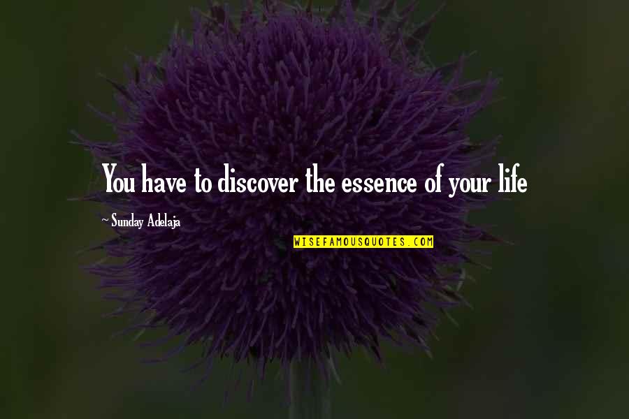 Bicolano Proverbs Quotes By Sunday Adelaja: You have to discover the essence of your