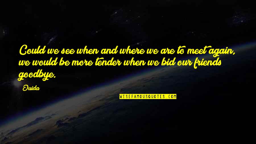 Bid Goodbye Quotes By Ouida: Could we see when and where we are