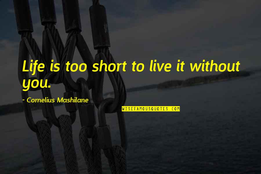 Bidaai Memorable Quotes By Cornelius Mashilane: Life is too short to live it without