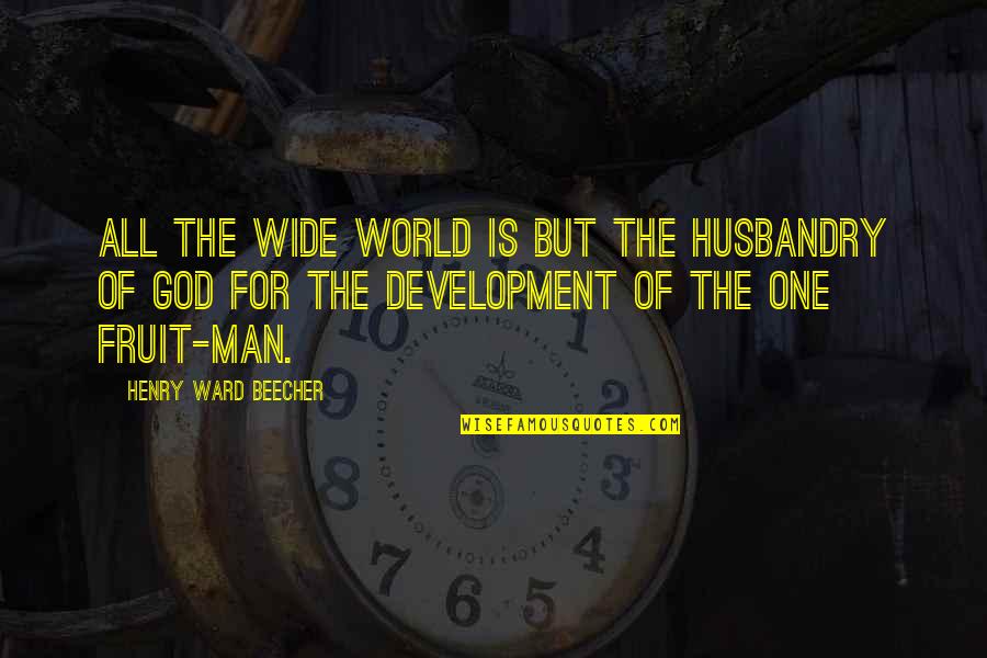 Bidang Usaha Quotes By Henry Ward Beecher: All the wide world is but the husbandry Bidang Usaha Quotes By Henry Ward Beecher: All the wide world is but the husbandry