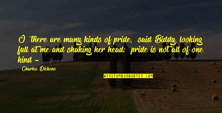 Biddy Quotes By Charles Dickens: O! there are many kinds of pride," said