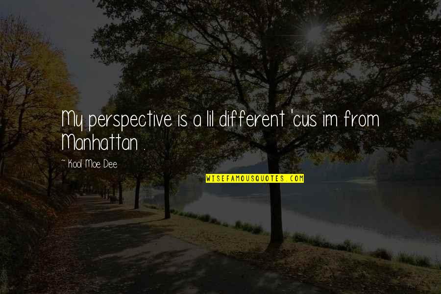 Biderin Quotes By Kool Moe Dee: My perspective is a lil different 'cus im Biderin Quotes By Kool Moe Dee: My perspective is a lil different 'cus im