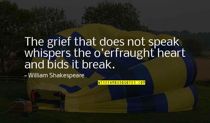 Bids Quotes By William Shakespeare: The grief that does not speak whispers the