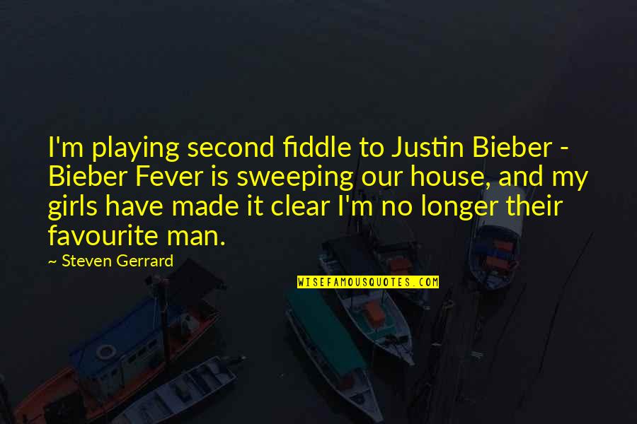Bieber Quotes By Steven Gerrard: I'm playing second fiddle to Justin Bieber -