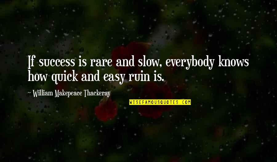 Biehn Quotes By William Makepeace Thackeray: If success is rare and slow, everybody knows