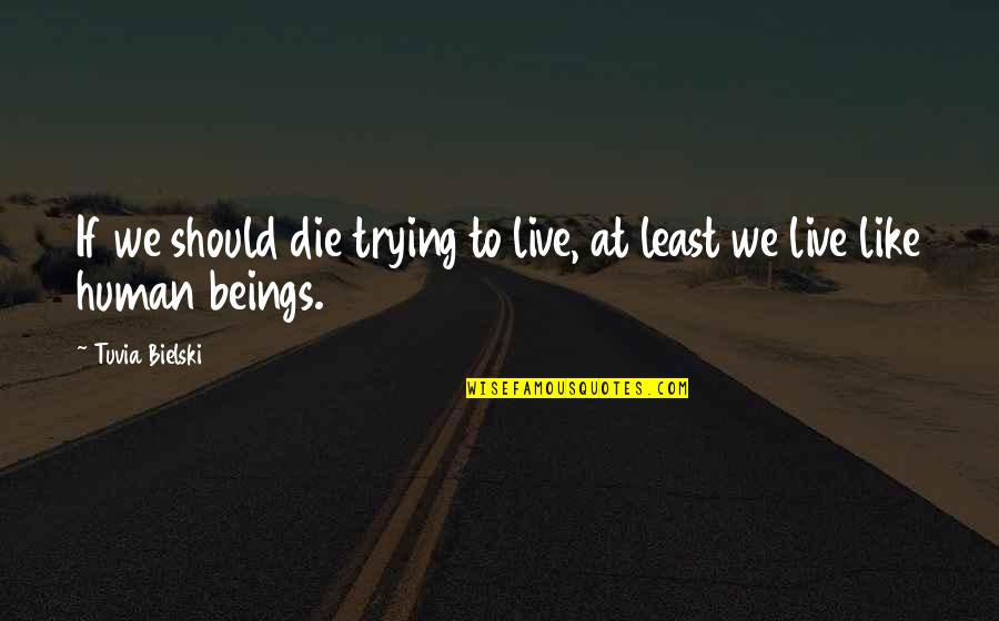 Bielski Quotes By Tuvia Bielski: If we should die trying to live, at