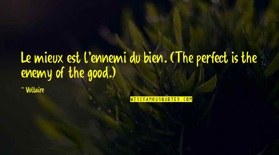 Bien Quotes By Voltaire: Le mieux est l'ennemi du bien. (The perfect