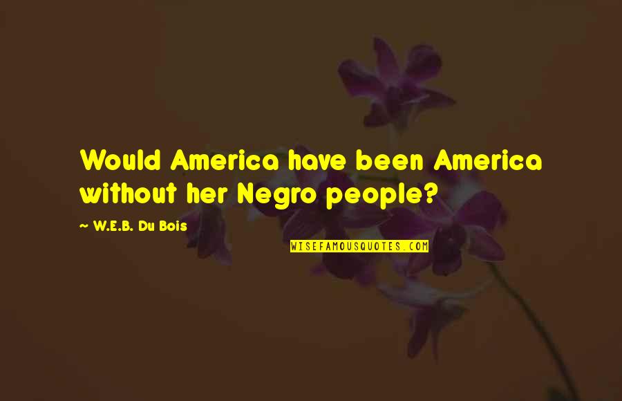 Bierkasten Quotes By W.E.B. Du Bois: Would America have been America without her Negro