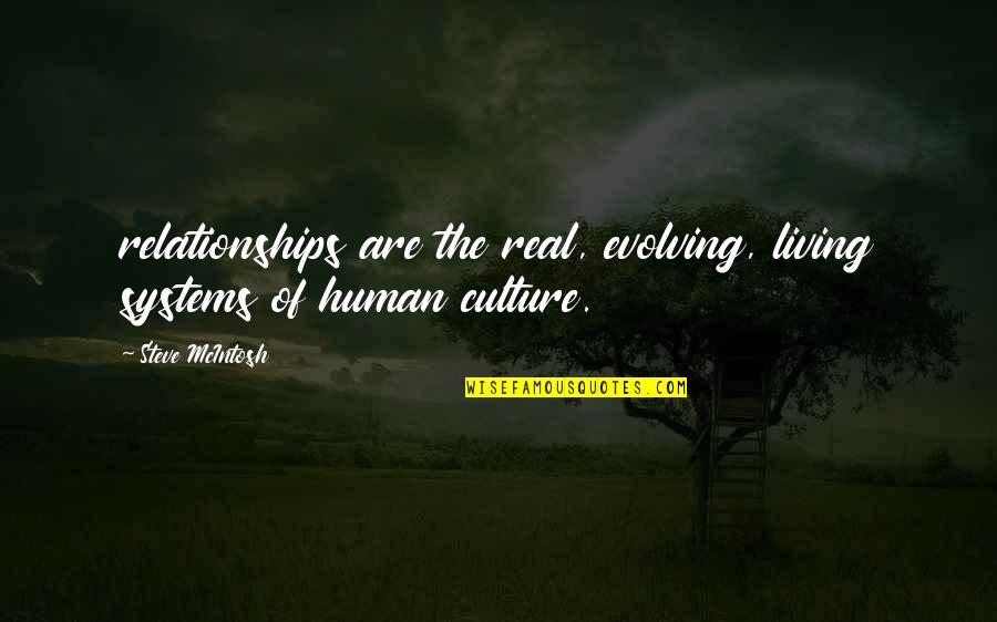 Bierko Productions Quotes By Steve McIntosh: relationships are the real, evolving, living systems of