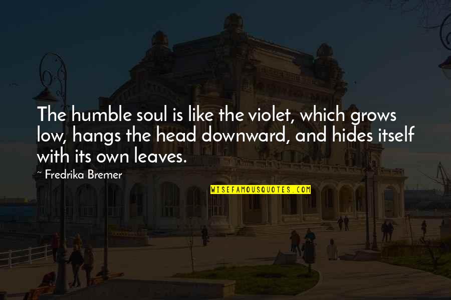 Bifurcated Staircase Quotes By Fredrika Bremer: The humble soul is like the violet, which