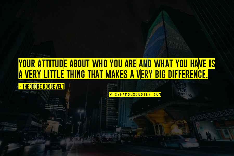Big And Little Quotes By Theodore Roosevelt: Your attitude about who you are and what