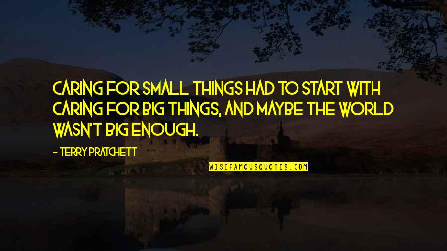 Big And Small Things Quotes By Terry Pratchett: Caring for small things had to start with