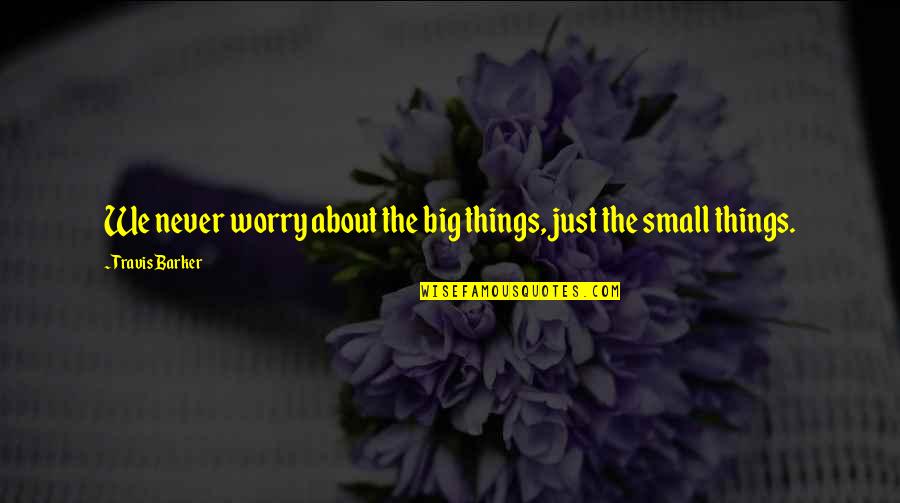 Big And Small Things Quotes By Travis Barker: We never worry about the big things, just