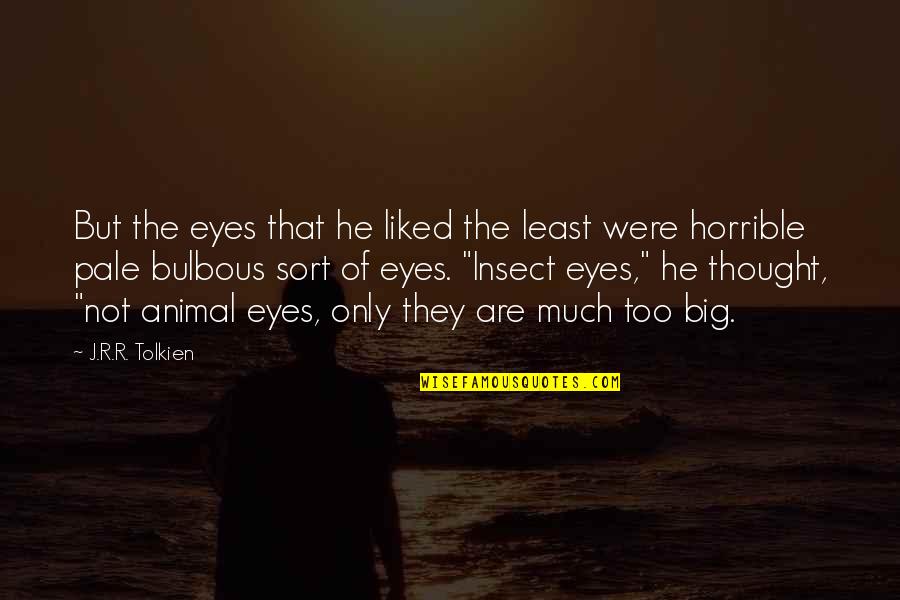 Big Animal Quotes By J.R.R. Tolkien: But the eyes that he liked the least