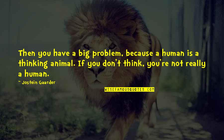 Big Animal Quotes By Jostein Gaarder: Then you have a big problem, because a