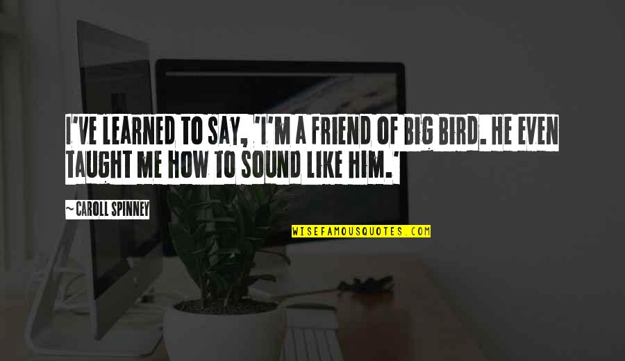 Big Bird Quotes By Caroll Spinney: I've learned to say, 'I'm a friend of