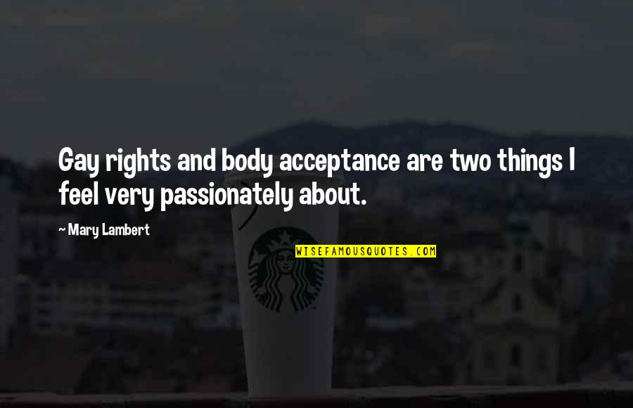 Big Brothers From Sisters Quotes By Mary Lambert: Gay rights and body acceptance are two things