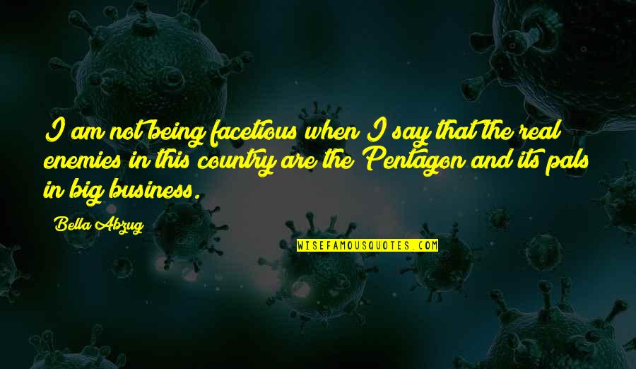 Big Business Quotes By Bella Abzug: I am not being facetious when I say