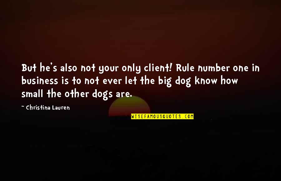 Big Business Quotes By Christina Lauren: But he's also not your only client! Rule