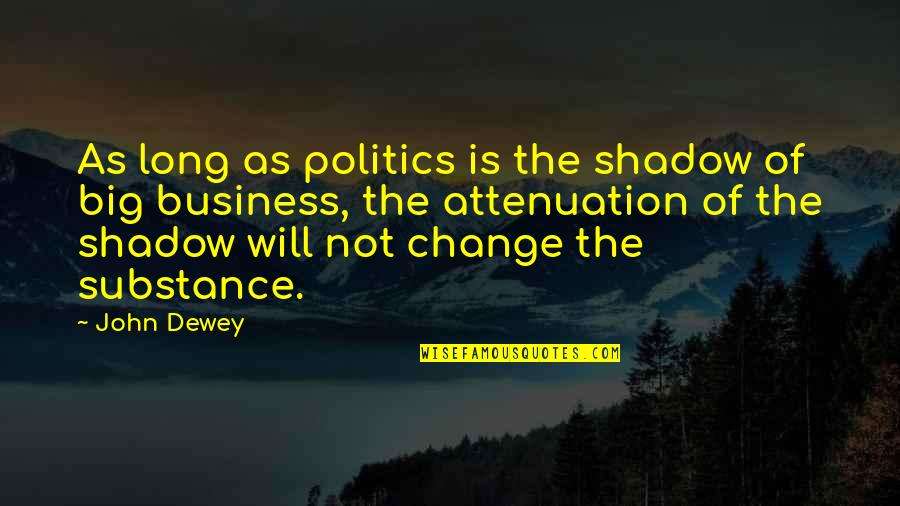 Big Business Quotes By John Dewey: As long as politics is the shadow of