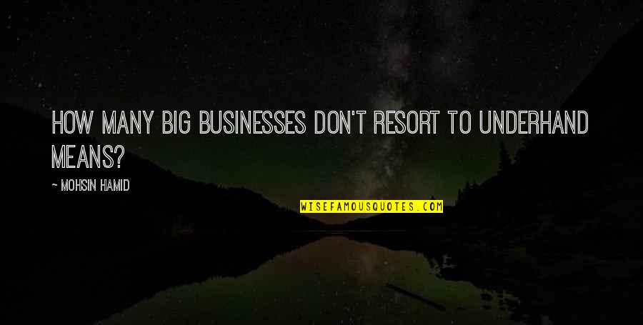Big Businesses Quotes By Mohsin Hamid: How many big businesses don't resort to underhand