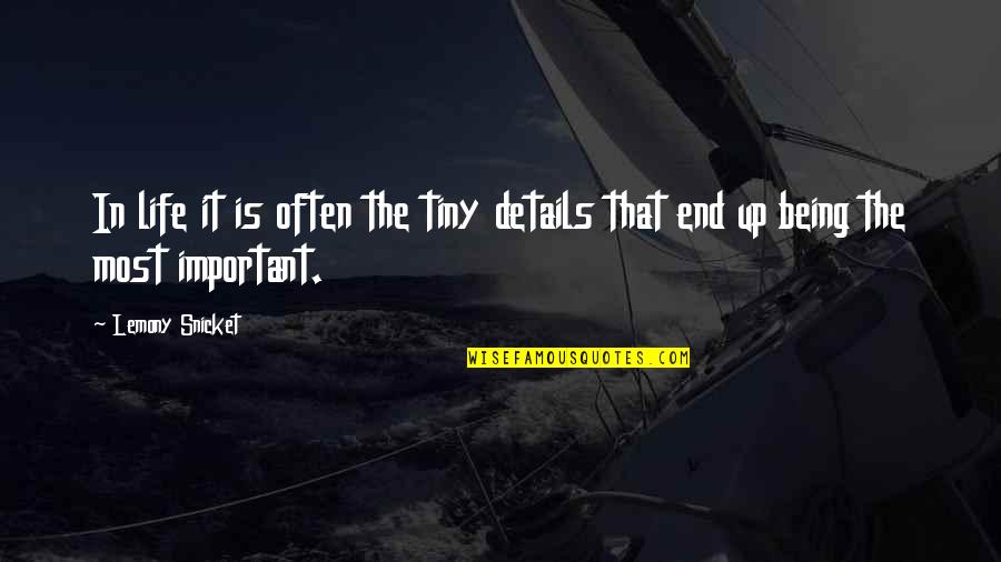 Big Changes Coming Quotes By Lemony Snicket: In life it is often the tiny details